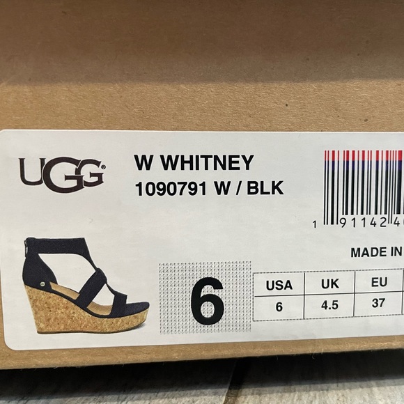 UGG Black Wedges Size 6 - Picture 5 of 6